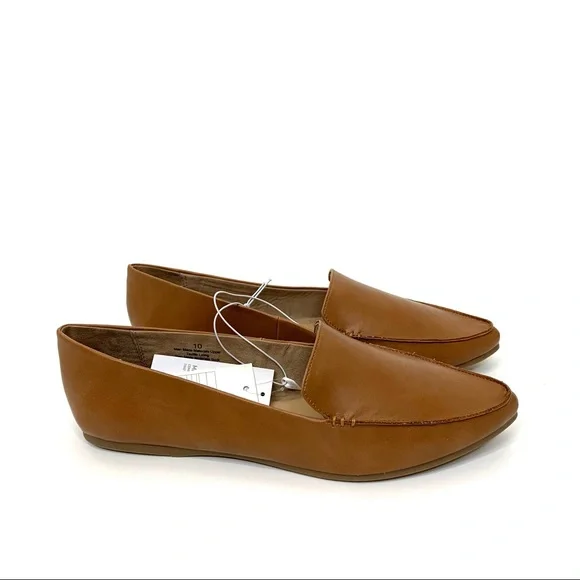 A New Day Micah Cognac Brown Faux Leather Almond Toe Loafers New Nwt Multi Sizes - Picture 11 of 14